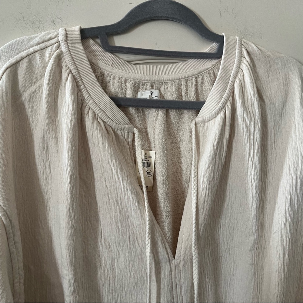 Aerie Cream Pullover Oversized Top Women’s Size Small - Picture 7 of 13